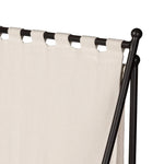 Statement-making comfort. This outdoor chaise brings a modern, French Deco-inspired look with bold color contrast to the patio. High back vertical slats pair with the removable canopy and small finial details for a unique take on traditional. Cover or store indoors during inclement weather and when not in use Amethyst Home provides interior design, new home construction design consulting, vintage area rugs, and lighting in the Miami metro area.