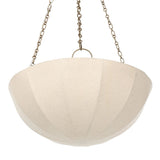 Set the mood with a Baroque-inspired pendant of oval-linked chaining and a flax-linen dome. Metal boning supports the airy spherical shade, while a brass frame adds to the warm glow Amethyst Home provides interior design, new home construction design consulting, vintage area rugs, and lighting in the Los Angeles metro area.