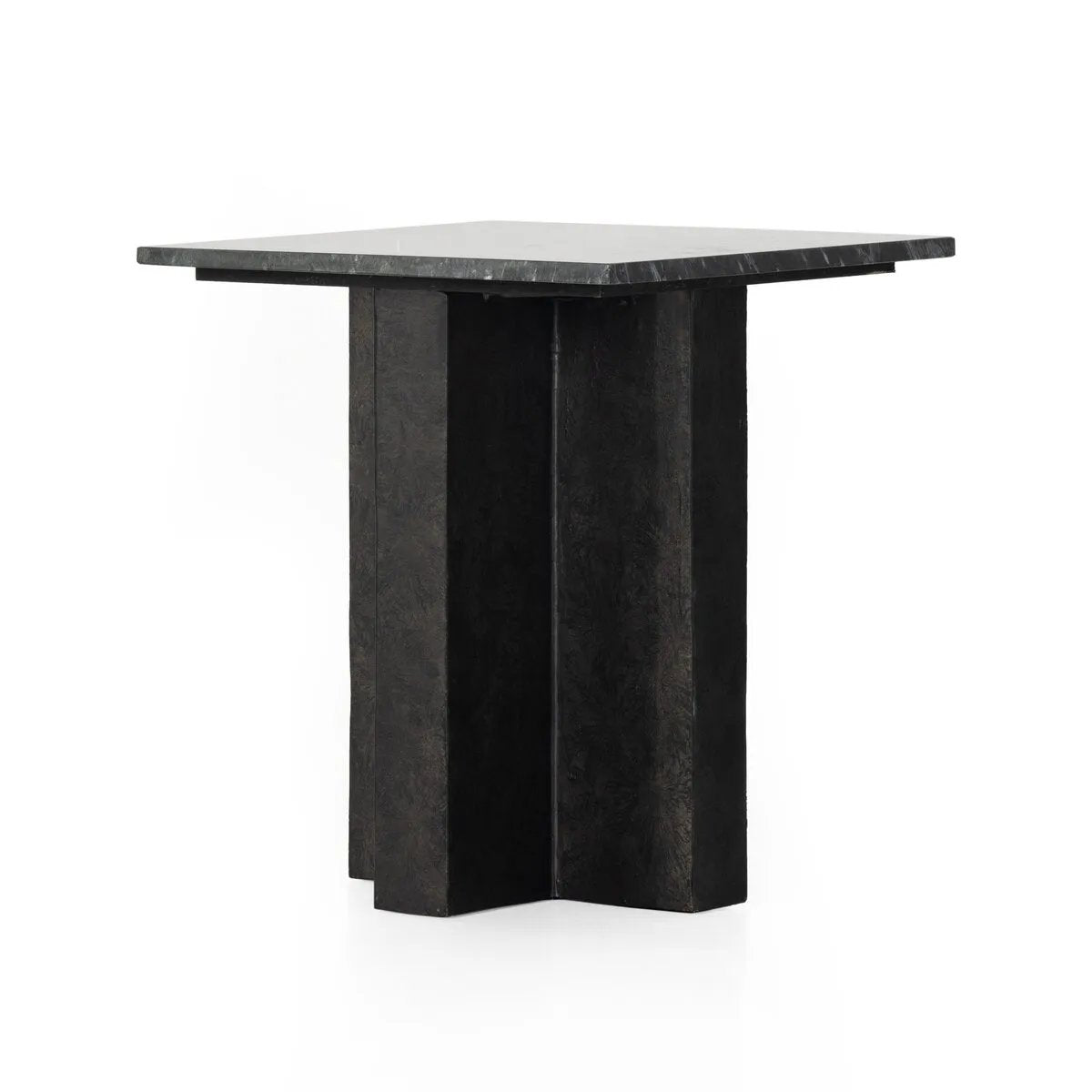 Featuring Terrell Black Marble End Table by Four Hands at Amethyst Home. Expertly crafted, the Terrell Black Marble End Table elevates any room with its sleek design and durable construction. The perfect addition to your living space, this end table offers both functionality and style. Made with high-quality marble, it provides a touch of elegance while being. Amethyst Home provides interior design, new home construction design consulting, vintage area rugs, and lighting in the Houston metro area.