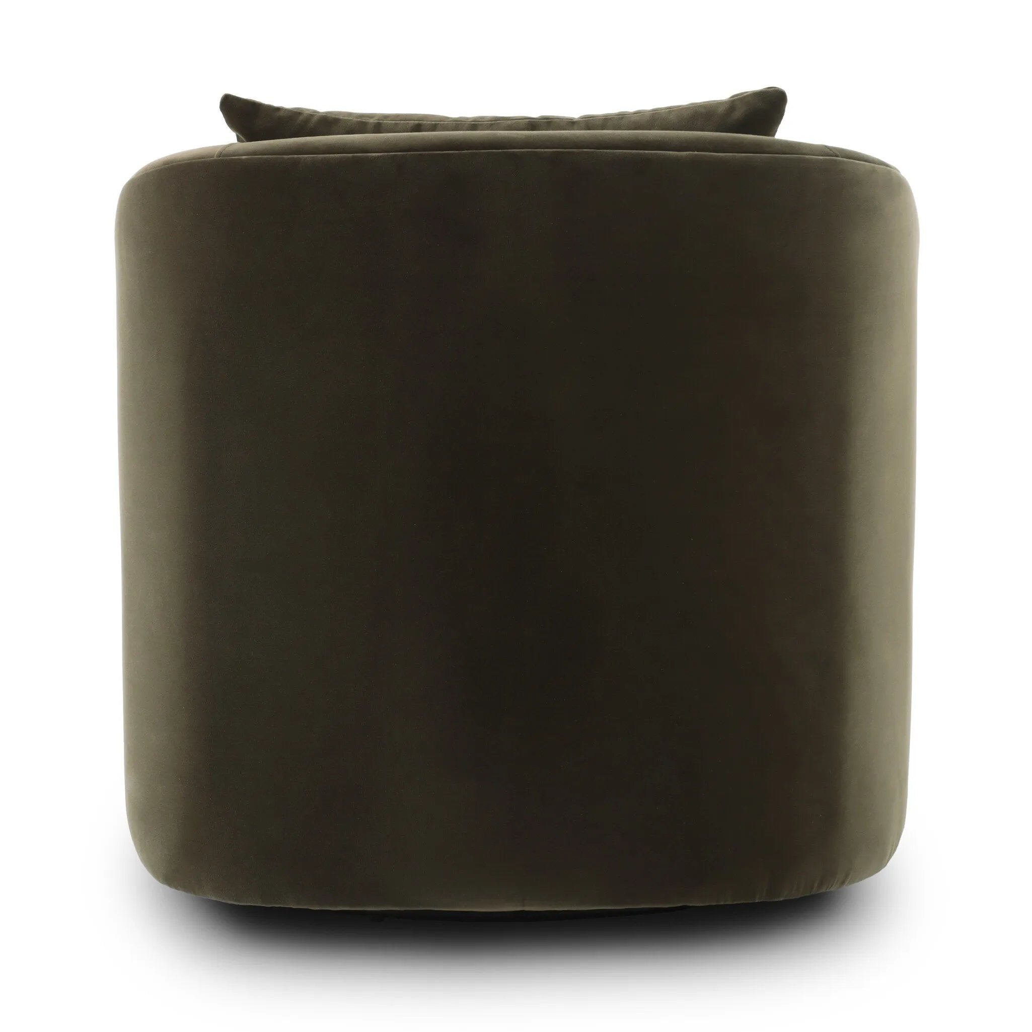 Angled arms and a single pillow create a laid-back look, while a hidden 360-swivel offers ease in your office of living room Amethyst Home provides interior design, new home construction design consulting, vintage area rugs, and lighting in the Houston metro area.