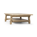 Featuring Trinity Distressed Light Oak Coffee Table by Four Hands at Amethyst Home. This Asian-inspired design made from light, distressed oak features mortise-and-tenon joinery, which connects protruding stretchers to sturdy legs. Lower shelving for bonus storage and display.Overall Dimensions: 65.00"w x 35.50"d x 16.00"hWeight : 127.87 lbsMaterials : S. Amethyst Home provides interior design, new home construction design consulting, vintage area rugs, and lighting in the Laguna Beach metro area.
