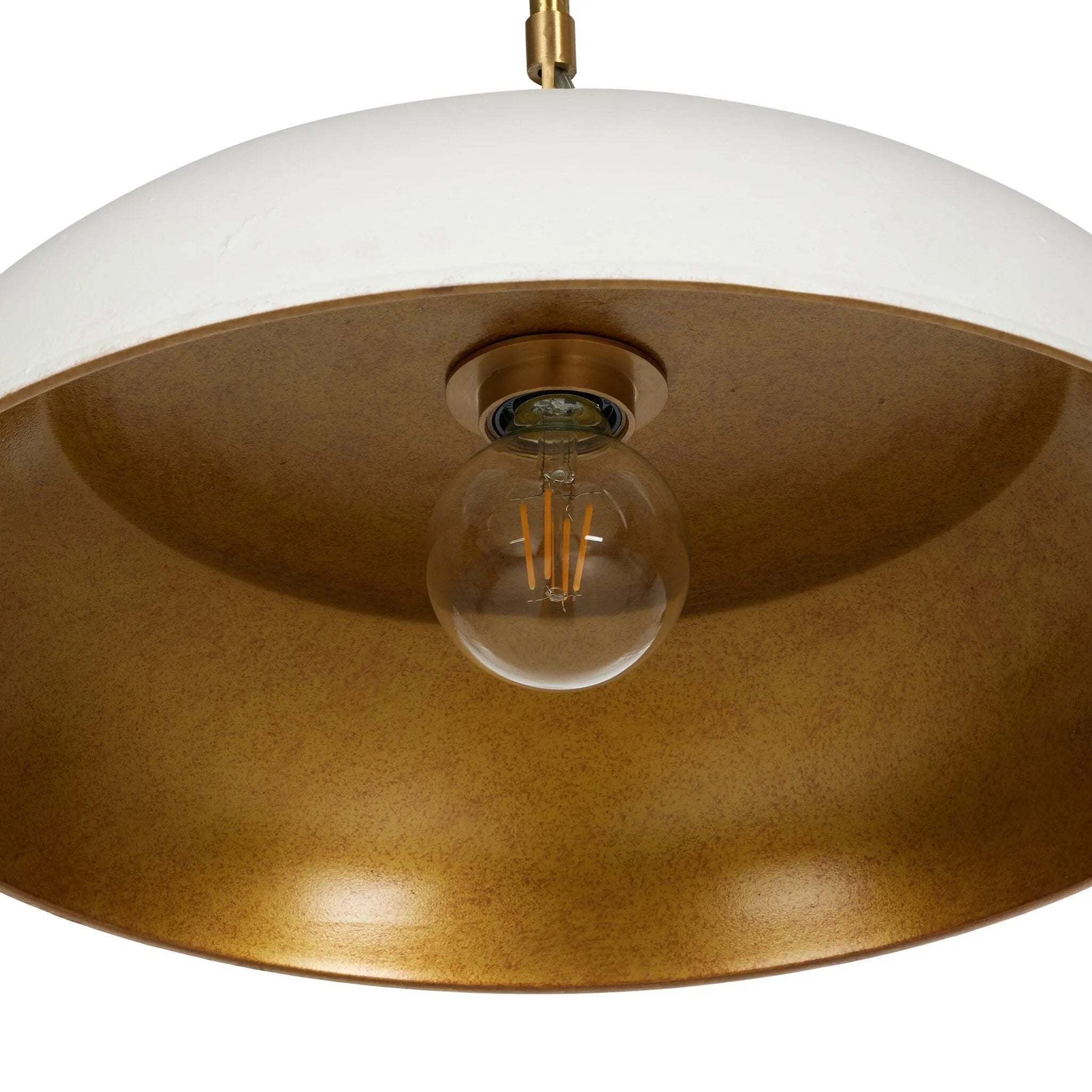 Featuring Walton White Aluminum Enamel Pendant by Four Hands at Amethyst Home. Low-profile pendant light with wide cast aluminum shade in a white textured finish. Gold leaf interior reflects to emit a warm, inviting glow that meets vintage inspiration and modern simplicity.
Overall Dimensions: 18.0" L x 18.0 " W x 8.25" H
Collection: DaneColors: White Aluminum. Amethyst Home provides interior design, new home construction design consulting, vintage area rugs, and lighting in the Austin metro area.