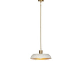 Featuring Walton White Aluminum Enamel Pendant by Four Hands at Amethyst Home. Low-profile pendant light with wide cast aluminum shade in a white textured finish. Gold leaf interior reflects to emit a warm, inviting glow that meets vintage inspiration and modern simplicity.
Overall Dimensions: 18.0" L x 18.0 " W x 8.25" H
Collection: DaneColors: White Alum. Amethyst Home provides interior design, new home construction design consulting, vintage area rugs, and lighting in the Des Moines metro area.