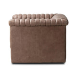 Featuring Watson Palermo Cigar Swivel Chair by Four Hands at Amethyst Home. Try a uniquely fresh take on traditional. Squared arms reimagine the English roll arm, with vertical channeling for a linear look with great texture. Swivel chair is upholstered in a thick-cut leather with natural graining throughout for added depth.
Overall Dimensions: 37.00"w x 33.50". Amethyst Home provides interior design, new home construction design consulting, vintage area rugs, and lighting in the Miami metro area.