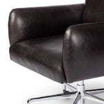 Featuring Wayland Sonoma Black Desk Chair by Four Hands at Amethyst Home. Pillowy knife-edge arms wrapped in black top-grain leather enhance the classic silhouette of this executive-sized desk chair. A polished aluminum swivel base features casters and height adjustability for added ease.
Overall Dimensions: 30.5" L x 29.0 " W x 42.0" H
Materials: Top Grai. Amethyst Home provides interior design, new home construction design consulting, vintage area rugs, and lighting in the Des Moines metro area.
