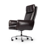 Featuring Wayland Sonoma Black Desk Chair by Four Hands at Amethyst Home. Pillowy knife-edge arms wrapped in black top-grain leather enhance the classic silhouette of this executive-sized desk chair. A polished aluminum swivel base features casters and height adjustability for added ease.
Overall Dimensions: 30.5" L x 29.0 " W x 42.0" H
Materials: Top Gra. Amethyst Home provides interior design, new home construction design consulting, vintage area rugs, and lighting in the Kansas City metro area.
