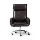 Featuring Wayland Sonoma Black Desk Chair by Four Hands at Amethyst Home. Pillowy knife-edge arms wrapped in black top-grain leather enhance the classic silhouette of this executive-sized desk chair. A polished aluminum swivel base features casters and height adjustability for added ease.
Overall Dimensions: 30.5" L x 29.0 " W x 42.0" H
Materials: Top Grain. Amethyst Home provides interior design, new home construction design consulting, vintage area rugs, and lighting in the Park City metro area.