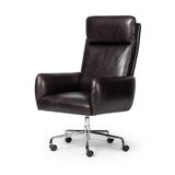 Featuring Wayland Sonoma Black Desk Chair by Four Hands at Amethyst Home. Pillowy knife-edge arms wrapped in black top-grain leather enhance the classic silhouette of this executive-sized desk chair. A polished aluminum swivel base features casters and height adjustability for added ease.
Overall Dimensions: 30.5" L x 29.0 " W x 42.0" H
Materials: Top Grain . Amethyst Home provides interior design, new home construction design consulting, vintage area rugs, and lighting in the Portland metro area.