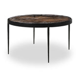Featuring Yoko Smoked Brown Cast Glass Nesting Table by Four Hands at Amethyst Home. Smoky brown glass-topped table with slim