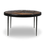 Featuring Yoko Smoked Brown Cast Glass Nesting Table by Four Hands at Amethyst Home. Smoky brown glass-topped table with slim
