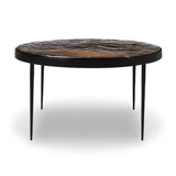 Featuring Yoko Smoked Brown Cast Glass Nesting Table by Four Hands at Amethyst Home. Smoky brown glass-topped table with slim
