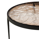 Featuring Yoko Smoked Brown Cast Glass Nesting Table by Four Hands at Amethyst Home. Smoky brown glass-topped table with slim