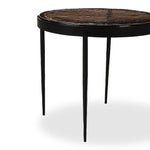 Featuring Yoko Smoked Brown Cast Glass Nesting Table by Four Hands at Amethyst Home. Smoky brown glass-topped table with slim