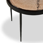 Featuring Yoko Smoked Brown Cast Glass Nesting Table by Four Hands at Amethyst Home. Smoky brown glass-topped table with slim