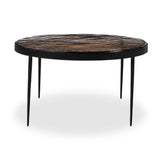 Featuring Yoko Smoked Brown Cast Glass Nesting Table by Four Hands at Amethyst Home. Smoky brown glass-topped table with slim