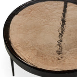 Featuring Yoko Smoked Brown Cast Glass Nesting Table by Four Hands at Amethyst Home. Smoky brown glass-topped table with slim