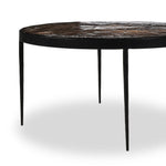 Featuring Yoko Smoked Brown Cast Glass Nesting Table by Four Hands at Amethyst Home. Smoky brown glass-topped table with slim