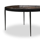 Featuring Yoko Smoked Brown Cast Glass Nesting Table by Four Hands at Amethyst Home. Smoky brown glass-topped table with slim