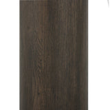 Shape and material share the spotlight in this pedestal-style end table of solid grey oak Amethyst Home provides interior design, new home construction design consulting, vintage area rugs, and lighting in the Boston metro area.