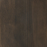 Shape and material share the spotlight in this pedestal-style end table of solid grey oak Amethyst Home provides interior design, new home construction design consulting, vintage area rugs, and lighting in the San Diego metro area.