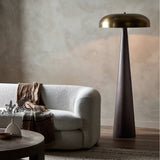 Featuring Griffin Russet Mango Floor Lamp by Four Hands at Amethyst Home. A stylish nod to midcentury mushroom lamps, this beautifully scaled wood lamp features a gleaming metal shade finished in aged brass. It's topped with a small wood finial to complete the look.Overall Dimensions: 26.00"w x 26.00"d x 63.75"hWeight : 40.56 lbsMaterials : Solid Mango, Iron. Amethyst Home provides interior design, new construction, custom furniture, and area rugs in the Omaha metro area