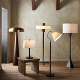 Featuring Griffin Russet Mango Floor Lamp by Four Hands at Amethyst Home. A stylish nod to midcentury mushroom lamps, this beautifully scaled wood lamp features a gleaming metal shade finished in aged brass. It's topped with a small wood finial to complete the look.Overall Dimensions: 26.00"w x 26.00"d x 63.75"hWeight : 40.56 lbsMaterials : Solid Mango, Iron. Amethyst Home provides interior design, new construction, custom furniture, and area rugs in the Park City metro area