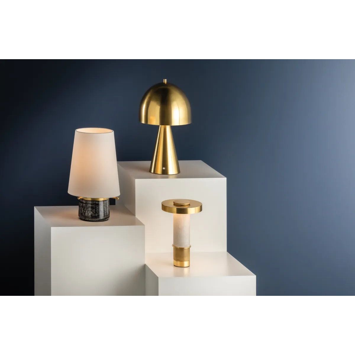 The contrast between the oblong domed shade and the conical base of Hopkinton creates a striking geometric design. Whether this petite lamp is finished in Aged Brass or Distressed Bronze, the on-trend mushroom silhouette adds a dose of personality. Its integrated rechargeable LED light source ensures lasting functionality. Amethyst Home provides interior design, new home construction design consulting, vintage area rugs, and lighting in the Washington metro area.
