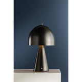 The contrast between the oblong domed shade and the conical base of Hopkinton creates a striking geometric design. Whether this petite lamp is finished in Aged Brass or Distressed Bronze, the on-trend mushroom silhouette adds a dose of personality. Its integrated rechargeable LED light source ensures lasting functionality. Amethyst Home provides interior design, new home construction design consulting, vintage area rugs, and lighting in the Washington metro area.
