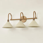 A modern interpretation of Art Deco shapes, the Jovani bath bar features elongated arms and sharply tapered Soft Sand shades. The clean design highlights the connections between elements through pronounced fittings and subtle fluting details. Finished in classic Patina Brass, Jovani is available with 1, 2, or 3 lights. Amethyst Home provides interior design, new home construction design consulting, vintage area rugs, and lighting in the Winter Garden metro area.