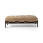 Featuring Halston Palermo Drift Cocktail Ottoman by Four Hands at Amethyst Home. Oversized cocktail ottoman topped in thick-cut top-grain leather in earthy taupe features dramatic tufting with sling detailing and a wide ash base.Overall Dimensions: 50.25"w x 37.00"d x 15.25"hWeight : 52.91 lbsMaterials : Top Grain Leather, Solid Ash, 100% Polyester. Amethyst Home provides interior design, new construction, custom furniture, and area rugs in the Omaha metro area