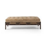 Featuring Halston Palermo Drift Cocktail Ottoman by Four Hands at Amethyst Home. Oversized cocktail ottoman topped in thick-cut top-grain leather in earthy taupe features dramatic tufting with sling detailing and a wide ash base.Overall Dimensions: 50.25"w x 37.00"d x 15.25"hWeight : 52.91 lbsMaterials : Top Grain Leather, Solid Ash, 100% Polyester. Amethyst Home provides interior design, new construction, custom furniture, and area rugs in the Omaha metro area