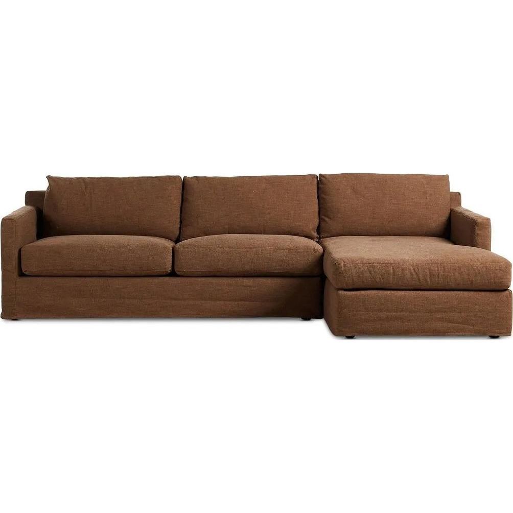 Hampton Antwerp Cafe 2-Piece Right Chaise Slipcover Sectional  Four Hands
