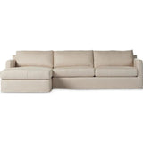 Hampton Evere Creme 2-Piece Left Chaise Slipcover Sectional  Four Hands