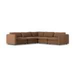 Featuring Ingel Antwerp Cafe 5-Piece Sectional by Four Hands at Amethyst Home. Inflated, pillow-inspired cushioning all around brings cozy comfort to the room. High-performance linen offers the best of both worlds on this plush and welcoming sectional. Inflated arms, feather-fiber blend cushioning and a soft, durable linen fabric make this spacious sectional a smart solution for t. Amethyst Home provides interior design, new construction, custom furniture, and area rugs in the Charlotte metro area