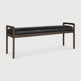 Featuring Jack Black Leather Mahogany Dark Brown Bench by Ethnicraft at Amethyst Home. Alluring from every angle, luxuriant shapes and curves form the basis of the Jack collection. This bench's clean lines are inspired by Scandinavian modernism, reinforcing a classic, vintage, feel that can be passed on to generations ahead.Weight : 31 lbs Dimensions: 16.5" W x 59.5" L x 23.5" . Amethyst Home provides interior design, new construction, custom furniture, and area rugs in the Laguna Beach metro area