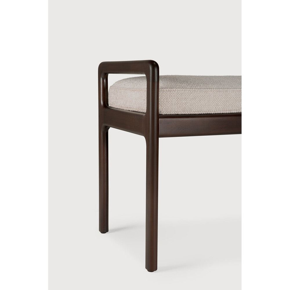 Featuring Jack Ivory Mahogany Dark Brown Bench by Ethnicraft at Amethyst Home. Alluring from every angle, luxuriant shapes and curves form the basis of the Jack collection. This bench's clean lines are inspired by Scandinavian modernism, reinforcing a classic, vintage, feel that can be passed on to generations ahead.Weight : 31 lbs Dimensions: 16.5" W x 59.5" L x 23.5" H. Amethyst Home provides interior design, new construction, custom furniture, and area rugs in the Boston metro area