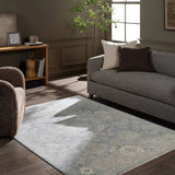 Featuring Alara Rug by Jaipur Living at Amethyst Home. Elegant and classic, the Alara design presents a largely sought-after Oushak-inspired pattern in a durable, powerloomed construction. The beautiful blue and gray oriental pattern effortlessly elevates any medium-traffic indoor setting. Space-dyed polyester introduces subtle, intriguing color variation, whi. Amethyst Home provides interior design, new home construction design consulting, vintage area rugs, and lighting in the Boston metro area.