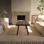 Featuring Alpine Oatmeal Hand-Knotted Rug by Jaipur Living at Amethyst Home. Drawing inspiration from Moroccan textiles, Alpine showcases the beauty in simplicity. Durable wool is hand-knotted onto a cotton foundation to create this high-piled accent piece. Its warm, solid tan design is finished with braided fringe trims for a touch of boho charm. Alpine ins. Amethyst Home provides interior design, new home construction design consulting, vintage area rugs, and lighting in the Monterey metro area.