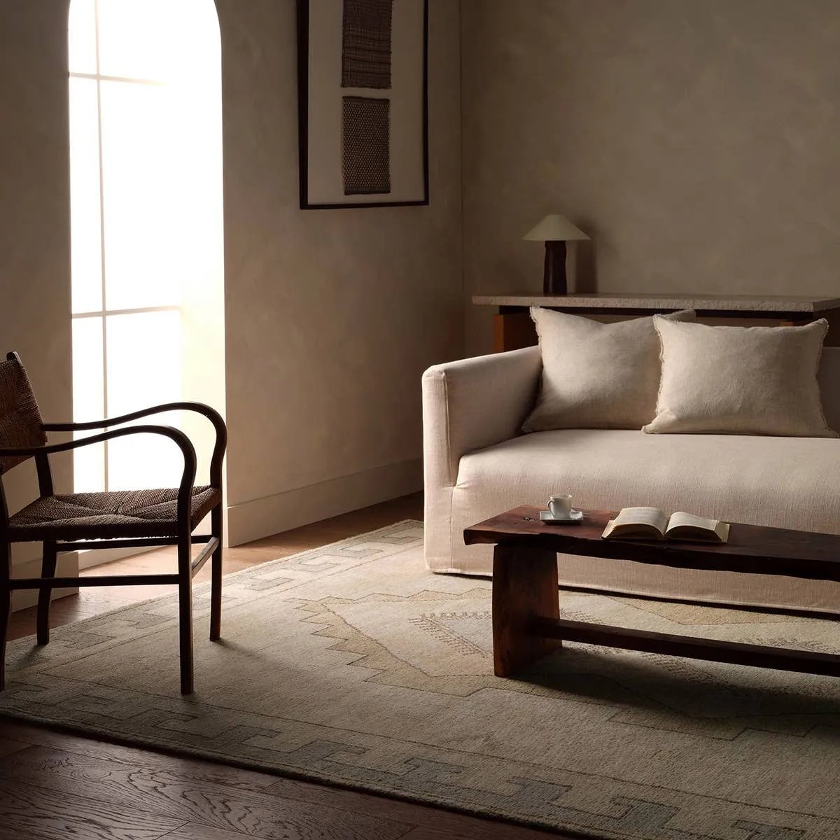 Featuring Azzurro Hand-Knotted Rug by Jaipur Living at Amethyst Home. Classic in pattern, modern in palette—the Azzurro rug offers the best of both worlds. A light green medallion motif unfolds across a soft cream backdrop, balancing timeless elegance with contemporary sensibility. Hand-carded wool lends a rich, organic texture—an ideal foundation for mediu. Amethyst Home provides interior design, new home construction design consulting, vintage area rugs, and lighting in the Charlotte metro area.