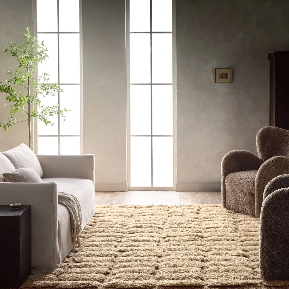 Featuring Dunes Rug by Jaipur Living at Amethyst Home. Indulge in the sumptuous texture and unparalleled luxury of Gamil. An exclusive collaboration with Atlanta-based designer, Michael Habachy, this rug is intricately hand woven on a Punja loom using traditional Persian techniques. Its unique mix of shaggy high-low texture is crafted using the long fibers. Amethyst Home provides interior design, new home construction design consulting, vintage area rugs, and lighting in the Alpharetta metro area.