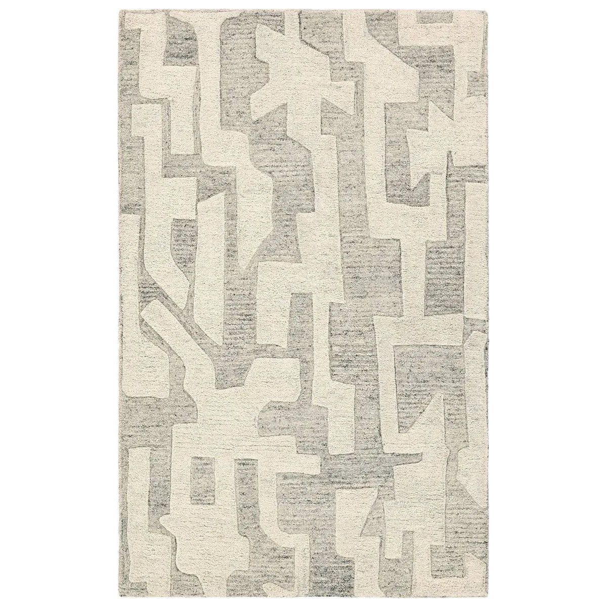 Featuring Eminence Rug by Jaipur Living at Amethyst Home. The handtufted Mallino Eminence designed by Nikki Chu infuses homes with contemporary appeal and stylishly contrasting motifs. Crafted from 100% undyed wool, the Eminence rug features a high-low texture with a soft hand and hand-embossed details. The tonal gray and ivory white geometric pattern embo. Amethyst Home provides interior design, new home construction design consulting, vintage area rugs, and lighting in the Des Moines metro area.