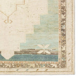 Featuring Enigma Rug by Jaipur Living at Amethyst Home. The Enigma design blends timeless tradition with a vintage-inspired aesthetic. Featuring a striking central medallion, this rug boasts an elegant ivory and white backdrop, accented by light blue detailing. Its classic pattern and gently distressed finish give it an heirloom feel from the very first st. Amethyst Home provides interior design, new home construction design consulting, vintage area rugs, and lighting in the Alpharetta metro area.