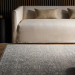 Featuring Faiza Rug by Jaipur Living at Amethyst Home. Elegant and classic, the Faiza design presents a largely sought-after Tabriz-inspired pattern in a durable, powerloomed construction. The beautiful blue and gray oriental pattern effortlessly elevates any medium-traffic indoor setting. Space-dyed polyester introduces subtle, intriguing color variation, wh. Amethyst Home provides interior design, new home construction design consulting, vintage area rugs, and lighting in the Seattle metro area.