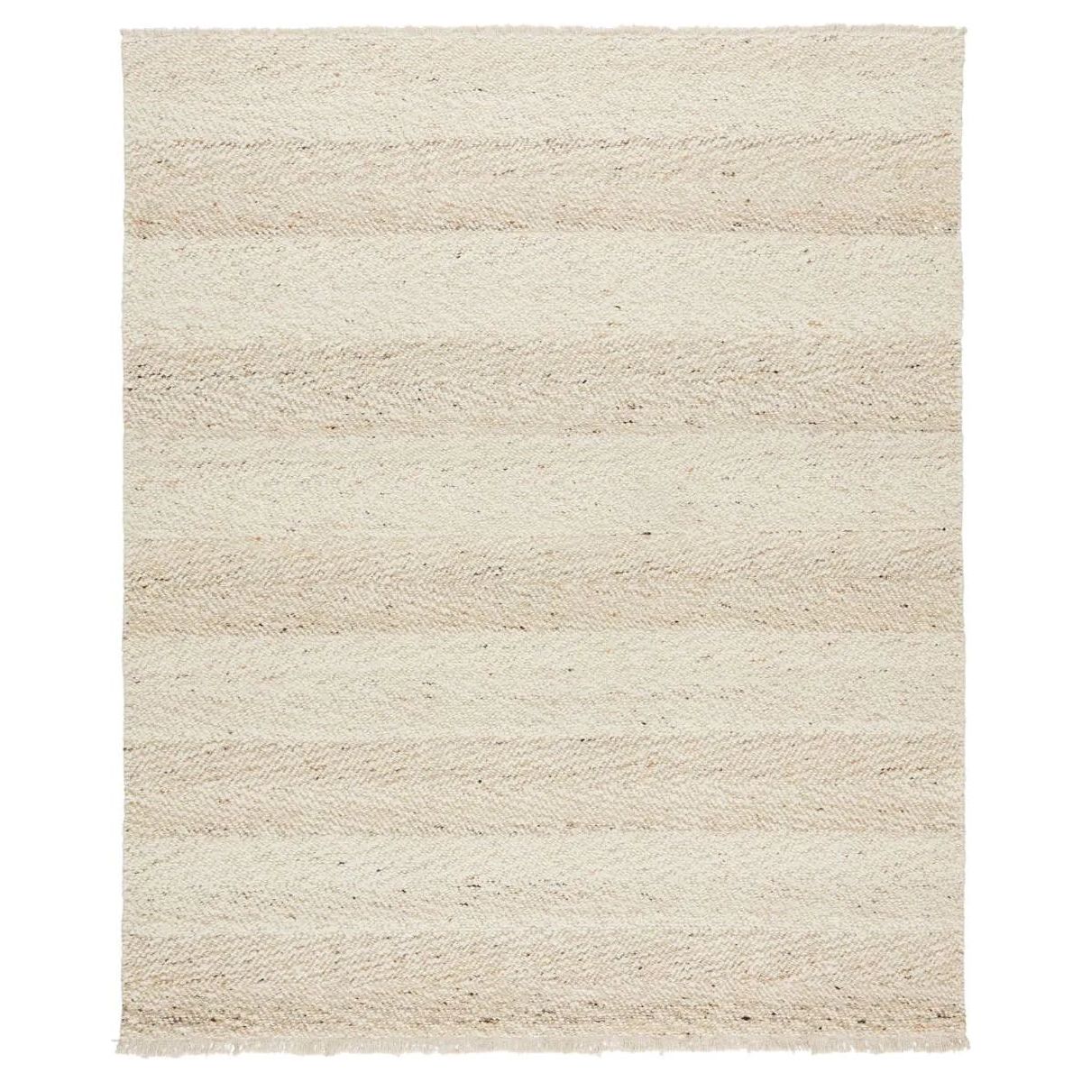 Featuring Leona  Klarna Rug by Jaipur Living at Amethyst Home. The texture-rich Leona Klarna offers an assortment of updated kilim looks, re-invented with the on-trend shearling style and neutral, modern palettes. The handwoven Klarna rug features a globally inspired, light brown, stripe pattern on a neutral cream base. This 100% wool accent piece delights in . Amethyst Home provides interior design, new home construction design consulting, vintage area rugs, and lighting in the Dallas metro area.