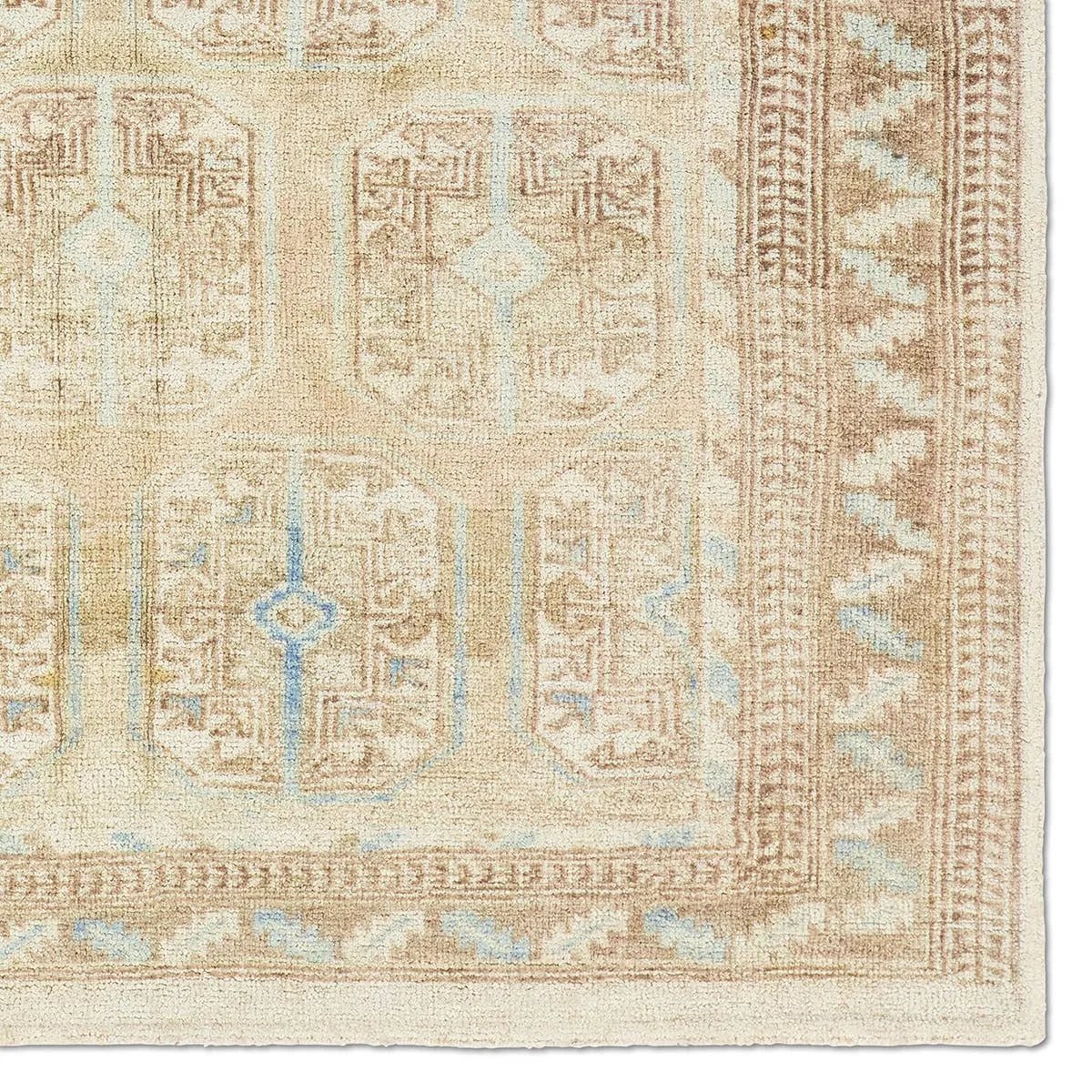 Featuring Magnus Rug by Jaipur Living at Amethyst Home. The Magnus design features a traditional pattern of small medallions set against a warm tan and beige backdrop, highlighted by subtle blue accents. Its vintage, distressed finish adds character and charm, making it feel like a treasured heirloom from the very first step.Hand Tufted100% PET YarnCSN02 Case. Amethyst Home provides interior design, new home construction design consulting, vintage area rugs, and lighting in the Seattle metro area.