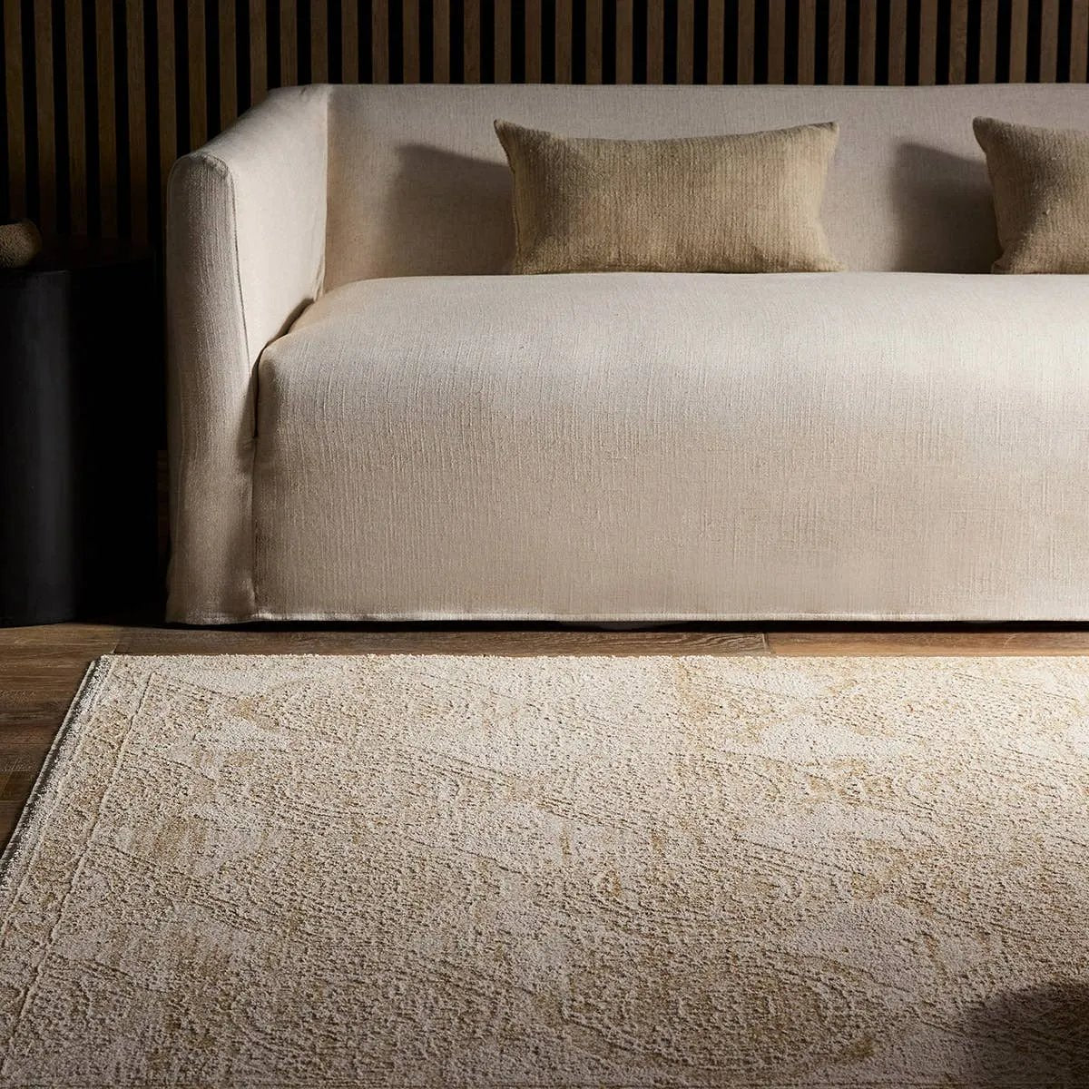 Featuring Nara Rug by Jaipur Living at Amethyst Home. Elegant and classic, the Nara design presents a largely sought-after Oushak-inspired pattern in a durable, powerloomed construction. The beautiful white and tan oriental pattern effortlessly elevates any medium-traffic indoor setting. Space-dyed polyester introduces subtle, intriguing color variation, w. Amethyst Home provides interior design, new home construction design consulting, vintage area rugs, and lighting in the Des Moines metro area.