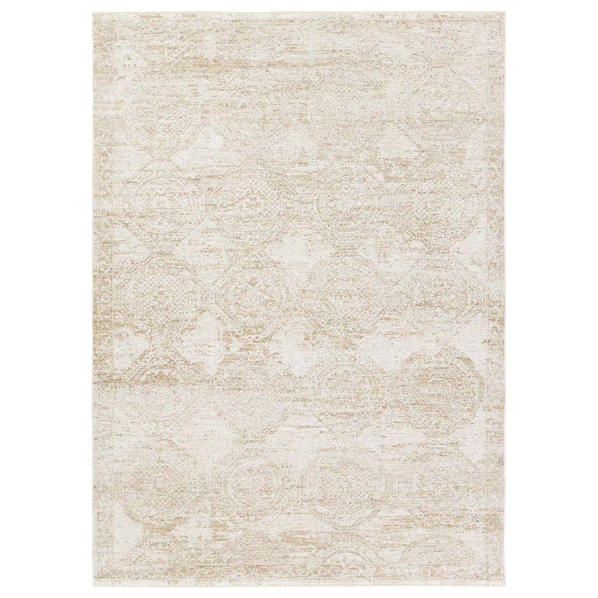 Featuring Nara Rug by Jaipur Living at Amethyst Home. Elegant and classic, the Nara design presents a largely sought-after Oushak-inspired pattern in a durable, powerloomed construction. The beautiful white and tan oriental pattern effortlessly elevates any medium-traffic indoor setting. Space-dyed polyester introduces subtle, intriguing color variatio. Amethyst Home provides interior design, new home construction design consulting, vintage area rugs, and lighting in the Salt Lake City metro area.