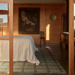 Featuring Quinlan Hand-Knotted Rug by Jaipur Living at Amethyst Home. The Quinlan design reinvents timeless geometric grid patterns, fusing classic charm with a modern edge. Its beautiful blue hue elevates any mid-century modern space, while the 100% wool construction offers natural stain resistance. Stylish and durable, this piece is designed to stand t. Amethyst Home provides interior design, new home construction design consulting, vintage area rugs, and lighting in the Laguna Beach metro area.