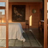 Featuring Quinlan Hand-Knotted Rug by Jaipur Living at Amethyst Home. The Quinlan design reinvents timeless geometric grid patterns, fusing classic charm with a modern edge. Its beautiful blue hue elevates any mid-century modern space, while the 100% wool construction offers natural stain resistance. Stylish and durable, this piece is designed to stand t. Amethyst Home provides interior design, new home construction design consulting, vintage area rugs, and lighting in the Laguna Beach metro area.