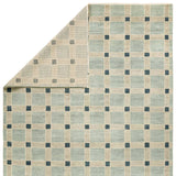 Featuring Quinlan Hand-Knotted Rug by Jaipur Living at Amethyst Home. The Quinlan design reinvents timeless geometric patterns, fusing classic charm with a modern edge. Soft beige tones, punctuated by a blue accent, elevate any mid-century modern space. Handcrafted from naturally stain-resistant wool, this rug handles medium-traffic areas, kids, and pets with. Amethyst Home provides interior design, new home construction design consulting, vintage area rugs, and lighting in the Seattle metro area.